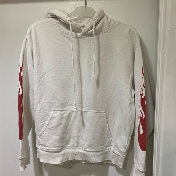 Brandy Melville White Ted Flame Christy Hoodie - Picture 7 of 8